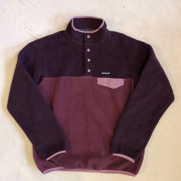 Patagonia Jackets & Blazers - Patagonia Synchilla Purple Quarter Button Snap Fleece Pullover Jacket